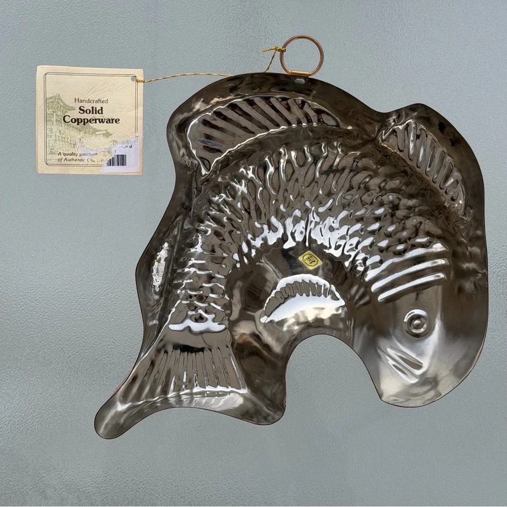 Copper Jumping Fish Jello Mold / Retro Wall Decor